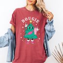 XXXL Crimson Red Bougie Christmas Tree Santa Winter Snow Xmas Holiday Ornament Illustration Comfort Colors Tee