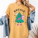 Small Mustard Bougie Christmas Tree Santa Winter Snow Xmas Holiday Ornament Illustration Comfort Colors Tee