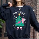 Small Black Bougie Christmas Tree Santa Winter Snow Xmas Cozy Festive Holiday Graphic Sweatshirt