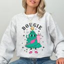 XXL Ash Light Gray Bougie Christmas Tree Santa Winter Snow Xmas Cozy Festive Holiday Graphic Sweatshirt