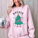 XL Light Pink Bougie Christmas Tree Santa Winter Snow Xmas Cozy Festive Holiday Graphic Sweatshirt
