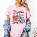 Small Blossom Light Pink Candy Cane Book Club Christmas Reading Winter Santa Xmas Edition Comfort Colors Tee