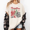 Large Ivory Cream Candy Cane Book Club Christmas Reading Winter Santa Xmas Edition Comfort Colors Tee