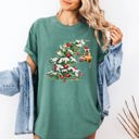  Cat Christmas Tree Naughty Santa Snow Xmas Winter Holiday Season Comfort Colors Tee