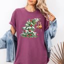 Large Berry Red Cat Christmas Tree Naughty Santa Snow Xmas Winter Holiday Season Comfort Colors Tee