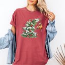 Large Crimson Red Cat Christmas Tree Naughty Santa Snow Xmas Winter Holiday Season Comfort Colors Tee