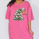 XXXL Crunchberry Pink Cat Christmas Tree Naughty Santa Snow Xmas Winter Holiday Season Comfort Colors Tee
