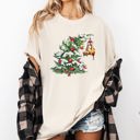 XL Ivory Cream Cat Christmas Tree Naughty Santa Snow Xmas Winter Holiday Season Comfort Colors Tee
