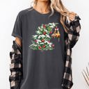 Medium Pepper Dark Gray Cat Christmas Tree Naughty Santa Snow Xmas Winter Holiday Season Comfort Colors Tee