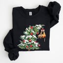 XXXL Black Cat Christmas Tree Funny Naughty Winter Santa Snow Xmas Cozy Holiday Festive Sweatshirt