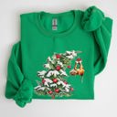 XXXL Irish Bright Green Cat Christmas Tree Funny Naughty Winter Santa Snow Xmas Cozy Holiday Festive Sweatshirt