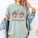 Medium Bay Light Sage Rockin Around Christmas Carols Pocket Santa Snow Xmas Cakes Joy Comfort Colors Tee