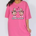 Large Crunchberry Pink Rockin Around Christmas Carols Pocket Santa Snow Xmas Cakes Joy Comfort Colors Tee