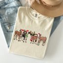 XXXL Ivory Cream Christmas Calves Cow Lovers Santa Farm Life Winter Snow Xmas Animals Comfort Colors Tee