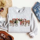 XXL Ash Light Gray Christmas Calves Cow Lovers Santa Farm Life Winter Snow Xmas Winter Wonderland Edition Sweatshirt