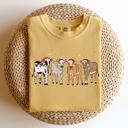 XL Mustard Christmas Calves Holstein Santa Farm Life Winter Snow Xmas Cozy Holiday Edition Comfort Colors Tee
