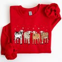 Small Red Christmas Calves Holstein Cow Lovers Santa Farm Life Winter Snow Xmas Sweatshirt