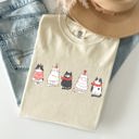 XXL Ivory Cream Christmas Cats Kitties Cat Lovers Santa Winter Snow Xmas Edition Comfort Colors Tee