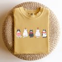 Medium Mustard Christmas Cats Kitties Cat Lovers Santa Winter Snow Xmas Edition Comfort Colors Tee