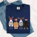  Christmas Chickens In A Row Chicken Lovers Santa Farm Life Winter Snow Xmas Comfort Colors Tee