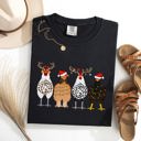 Small Black Christmas Chickens In A Row Chicken Lovers Santa Farm Life Winter Snow Xmas Comfort Colors Tee