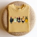 XL Mustard Christmas Chickens Santa Farm Life Winter Snow Xmas Village Holiday Scene Cozy Festive Farmyard Comfort Colors Tee