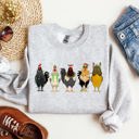  Christmas Chickens Santa Farm Life Winter Snow Cozy Farmhouse Holiday Scene Sweatshirt