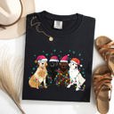 Small Black Christmas Dogs Puppies Dog Lovers Santa Claus Winter Snow Holiday Theme Comfort Colors Tee