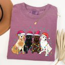 Small Berry Red Christmas Dogs Puppies Dog Lovers Santa Claus Winter Snow Holiday Theme Comfort Colors Tee