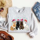 Medium Ash Light Gray Festive Christmas Dogs And Puppies For Dog Lovers Santa Winter Snow Xmas Joyful Season Sweatshirt