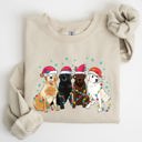 Small Sand Festive Christmas Dogs And Puppies For Dog Lovers Santa Winter Snow Xmas Joyful Season Sweatshirt
