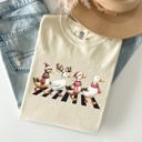 XXL Ivory Cream Christmas Ducks And Farm Animals Crossing Santa Winter Snow Xmas Comfort Colors Tee