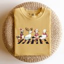 XXXL Mustard Christmas Ducks And Farm Animals Crossing Santa Winter Snow Xmas Comfort Colors Tee