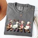 XL Pepper Dark Gray Christmas Ducks And Farm Animals Crossing Santa Winter Snow Xmas Comfort Colors Tee