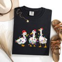 XL Black Christmas Ducks, Farm Animals, Santa, Winter, Snow, Xmas Scene Comfort Colors Tee