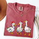 XXL Crimson Red Christmas Ducks, Farm Animals, Santa, Winter, Snow, Xmas Scene Comfort Colors Tee