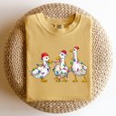 Medium Mustard Christmas Ducks, Farm Animals, Santa, Winter, Snow, Xmas Scene Comfort Colors Tee