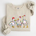 XXL Sand Christmas Ducks And Santa With Playful Farm Animals On A Cozy Winter Snow Scene Full Graphic Illustration Sweatshirt