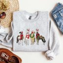 XL Ash Light Gray Christmas Horses Santa Winter Snow Xmas Festive Joyful Gallop Horse Lovers Sweatshirt