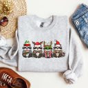 Small Ash Light Gray Christmas Raccoons Santa Winter Snow Xmas Raccoon Lovers Festive Cozy Holiday Cheer Sweatshirt