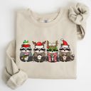 Small Sand Christmas Raccoons Santa Winter Snow Xmas Raccoon Lovers Festive Cozy Holiday Cheer Sweatshirt