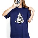 XXXL Navy Christmas Tree Dalmatian Animal Print Winter Xmas Santa Comfort Colors Tee
