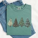 XXXL Light Green Classic Christmas Trees Winter Snow Santa Holiday Scene Cozy Timeless Festive Vintage Charm Comfort Colors Tee