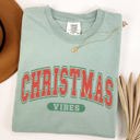 XXXL Bay Light Sage Christmas Vibes Retro Varsity Santa Snow Xmas Holiday Spirit Edition Comfort Colors Tee