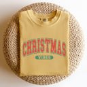 XL Mustard Christmas Vibes Retro Varsity Santa Snow Xmas Holiday Spirit Edition Comfort Colors Tee