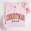 XXXL Light Pink Christmas Vibes Retro Varsity Santa Snow Xmas Holiday Cheer Vintage Inspired Classic Seasonal Sweatshirt