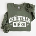 Christmas Vibes Snowflakes Retro Varsity Santa Snow Xmas Sweatshirt