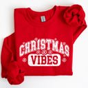 XL Red Christmas Vibes Snowflakes Retro Varsity Santa Snow Xmas Sweatshirt