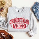 XXXL Ash Light Gray Christmas Vibes Snowflakes Retro Varsity Santa Snow Xmas Sweatshirt