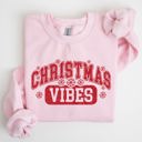 Medium Light Pink Christmas Vibes Snowflakes Retro Varsity Santa Snow Xmas Sweatshirt
